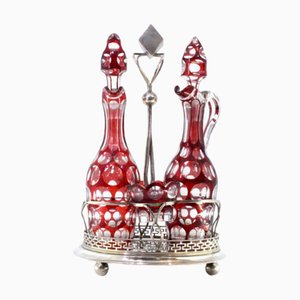 Menage Set mit Silberstruktur, 3er Set