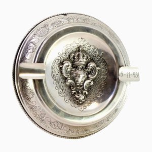 Silberner Aschenbecher mit portugiesischem Wappen