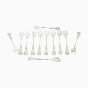 Silver Oyster Forks, Set of 12