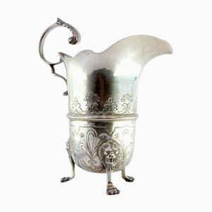Silver Cream Jug with Engraved Floral Motifs