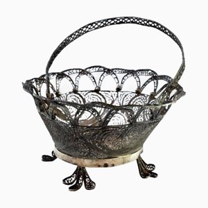 Filigree Basket with Tilting Handle and Feet