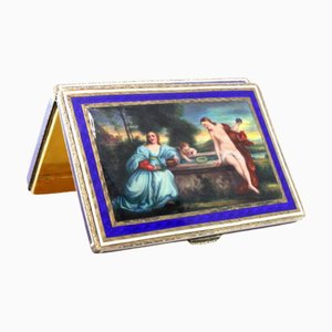 Silver and Gold Snuff Box with Sacred and Profane Landscape