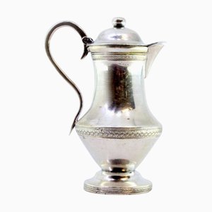 Silver Creamer with Strips and Knob Lid