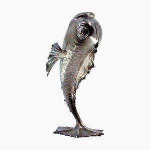 Fischförmiger Zahnstocherhalter mit Reliefs und Applikationen