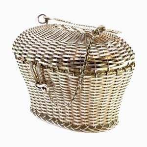 Silver Basket with Handle and Sliding Closure