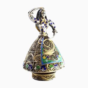 Gilded Silver Figurine with Enamelled Filigree