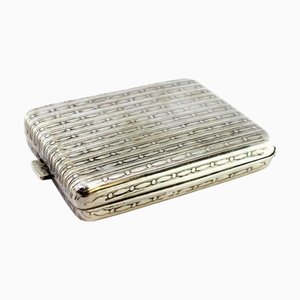 Silver Matchbox with Raised Strips