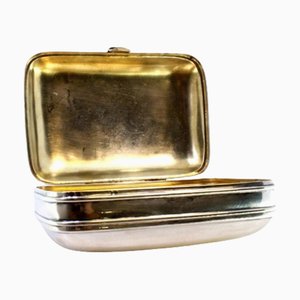 Portasapone in argento liscio con applique