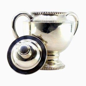 Plain Silver Sugar Bowl with Knob on the Lid