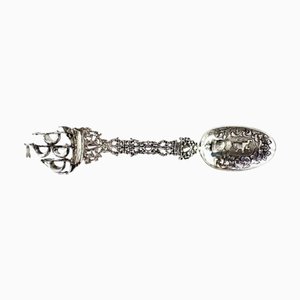 Silver Rice and Serving Spoon with Friezes and Cutouts