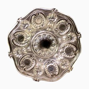 Silver Wall Tray with Shells and Engraved Floral Motifs