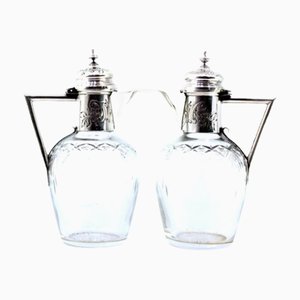 Weinkrüge aus geschliffenem Glas, 2 . Set