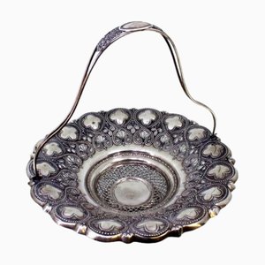 Silver Fruit Bowl with Floral Motifs