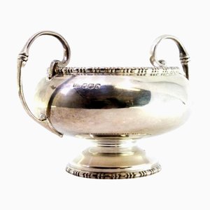 Round Silver Candy Box with Reliefs