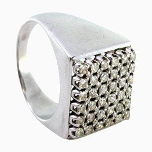 Bague en Or Blanc avec Diamants Taille Brillant