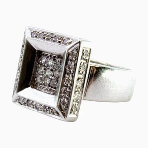 Bague en Or Blanc avec Diamants Taille Brillant