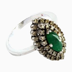 Bague en Or Blanc avec Diamants Taille Brillant