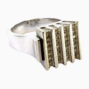 White Gold Ring with Brilliant-Cut Diamonds