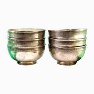 Silberne Waschbecken mit Gravierten Friesen, 6 . Set