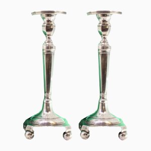 Plain Silver Candlesticks, Set of 2