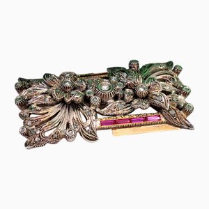Gold and Silver Brooch with Brilliant-Cut Diamonds