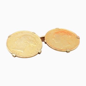 Queen Victoria Gold Half Pound Cufflinks, Set of 2
