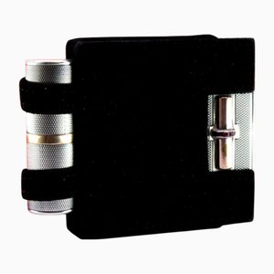 Brushed Silver Toiletry Box with Gold Applications