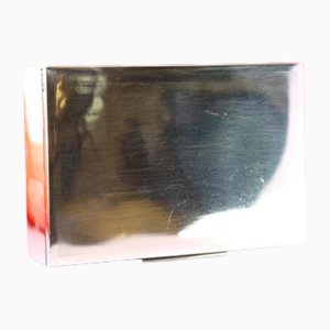 Plain Silver Tobacco Box with Wooden and Gold Interior