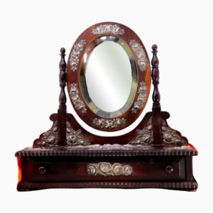 Rosewood Dressing Table with Silver Trim and Applications