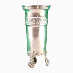 Low Silver Candlestick with Reliefs