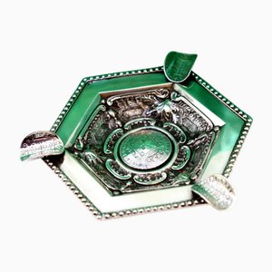 Silver Ashtray with Pearly Rim