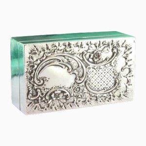 Silver Tobacco Box with Raised Floral Motifs