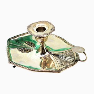 Paddel aus vergoldetem Silber mit erhabenen Blumenmotiven