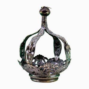 Couronne en Argent avec Reliefs de Feuilles d'Acanthe