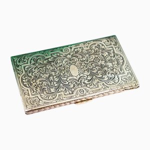 Silver Cigarette Case with Floral Reliefs