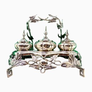Silver Inkwell with Acanthus Leaves