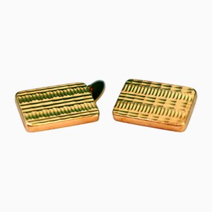 Goldene Manschettenknöpfe mit Reliefs, 2 . Set