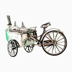 Carrello distributore automatico di gelati in argento