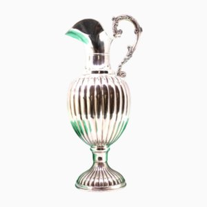 Fluted Silver Water Jug with Reliefs