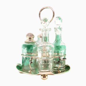 Cruet Set with Silver Structure and Dinnerware Accessories, Set of 5