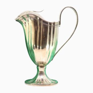 Fluted Silver Milk Jug with Engravings on the Rim