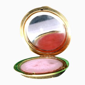 Gold Toiletry Box in Circular Shape