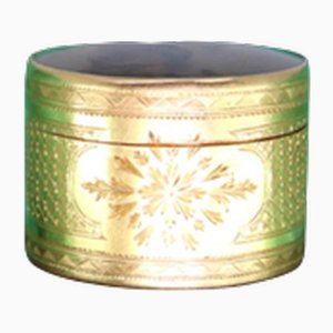 Gold Pill Box with Amber Lids
