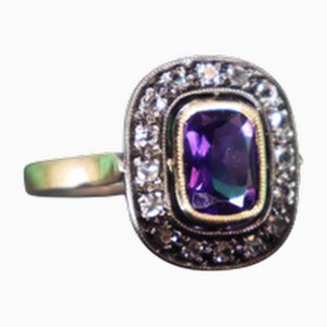 Gold and Silver Ring with Zirconias