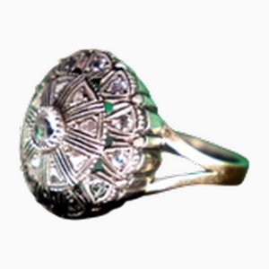 Gold and Silver Shower Ring with Zirconias