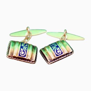 Goldene Manschettenknöpfe mit Kordelbesatz, 2 . Set
