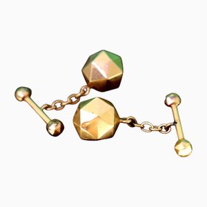 Goldene Manschettenknöpfe in Form von facettenreichen Kugeln, 2 . Set