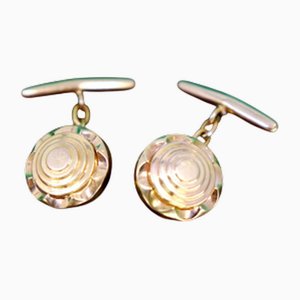 Gold Cufflinks with Gradient Reliefs, Set of 2