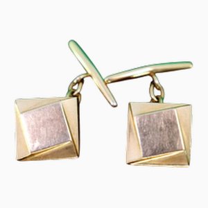 Goldene Manschettenknöpfe in Quadratischer Form mit geometrischen Figuren, 2 . Set