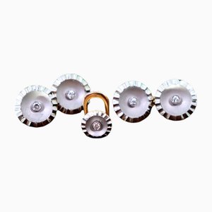 Gold Cufflinks with Overcoat Cufflink, Set of 2